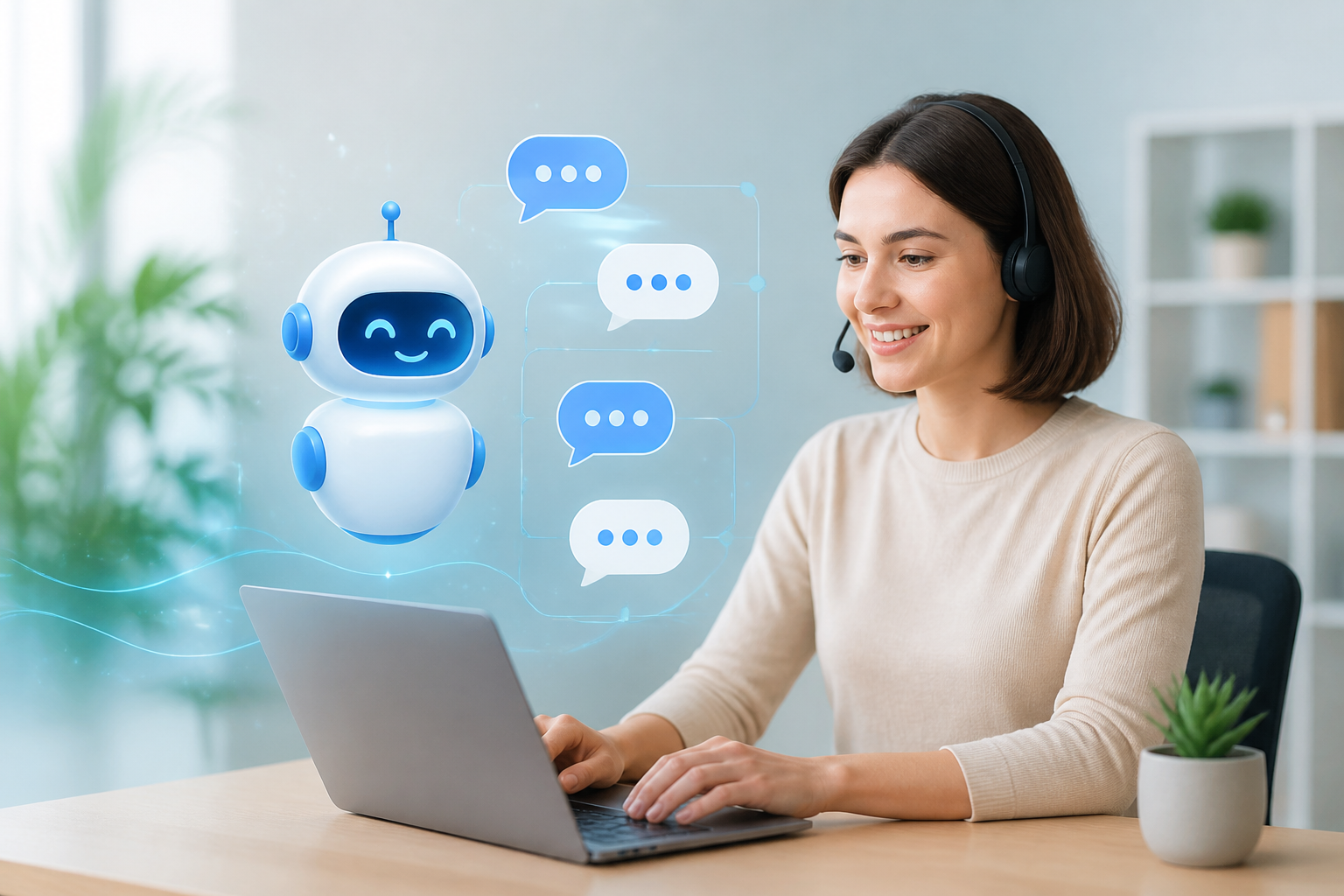 Scaling Support with a No-Code AI Chatbot Hybrid Model
